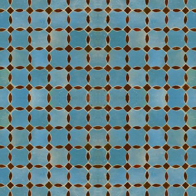 Mosaic House Moroccan tile Kora Z 23-19 Turquoise Brown  zellige, mosaic, zellij, field, pattern, glaze, simple, classic, octagonal 